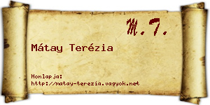 Mátay Terézia névjegykártya